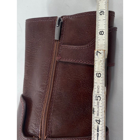 Vince Camuto Brown Leather Moto Style Buckle Boots Size 8.5 NWOB - Picture 10 of 11